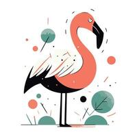 flamingo. hand dragen vektor illustration i platt tecknad serie stil.