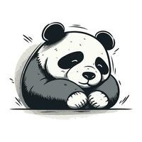 Panda Bär Vektor Illustration. Hand gezeichnet Panda Bär Vektor Illustration.
