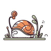 Schnecke Karikatur Symbol. Vektor Illustration von ein Schnecke auf Weiß Hintergrund.