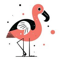 Flamingo Vektor Illustration. Hand gezeichnet Gekritzel Stil.