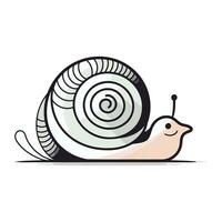 Schnecke isoliert auf Weiß Hintergrund. süß Karikatur Vektor Illustration.