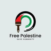 internationell dag av solidaritet med de palestinsk människor med flagga och målning vektor illustration