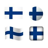 Vektor Finnland National Flagge Symbole einstellen