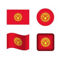 vektor kyrgyzstan nationell flagga ikoner uppsättning