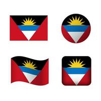 vektor antigua och barbuda nationell flagga ikoner uppsättning