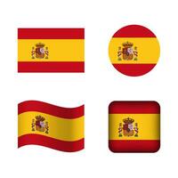 vektor Spanien nationell flagga ikoner uppsättning