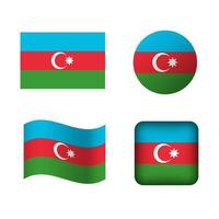 vektor azerbaijan nationell flagga ikoner uppsättning