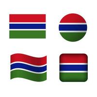 vektor de gambia nationell flagga ikoner uppsättning