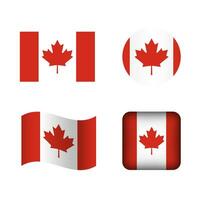 vektor kanada nationell flagga ikoner uppsättning