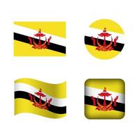 Vektor brunei National Flagge Symbole einstellen