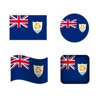 Vektor Anguilla National Flagge Symbole einstellen