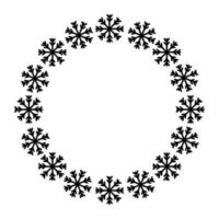 ram cirkulär av snöflinga juldekoration vektor
