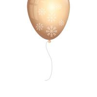 Ballon Helium golden mit Schneeflocken isolierte Symbol vektor