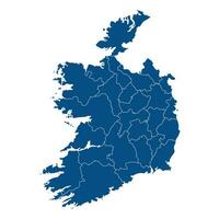 Irland Karte. Karte von Irland im administrative Regionen vektor