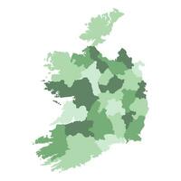 Irland Karte. Karte von Irland im administrative Regionen vektor