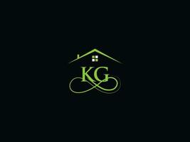 Monogramm kg Gebäude Logo Symbol, echt Nachlass kg Logo Brief Design vektor