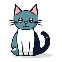 söt katt tecknad serie ikon vektor illustration design grafisk platt eps 10
