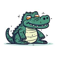 Karikatur Krokodil Vektor Illustration. süß Krokodil Charakter.