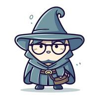 Hexe tragen Brille Karikatur Maskottchen Charakter Vektor Illustration