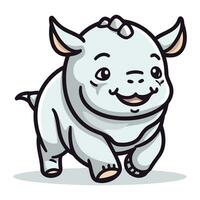 söt noshörning maskot karaktär vektor illustration