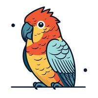 papegoja isolerat på vit bakgrund. vektor illustration i platt stil.