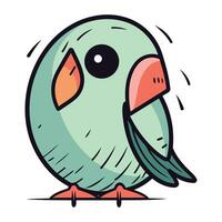 söt tecknad serie papegoja. färgrik vektor illustration för ungar.