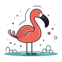 flamingo vektor illustration. flamingo platt stil ikon.