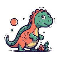 Karikatur Dinosaurier auf ein Weiß Hintergrund. Vektor Illustration zum Kinder.