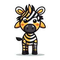 süß Zebra Charakter Karikatur Vektor Illustration. Zebra Tier Maskottchen