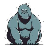Gorilla. Vektor Illustration von ein Gorilla auf ein Weiß Hintergrund.