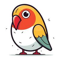 Vektor Illustration von süß Papagei Vogel. süß Karikatur Papagei.