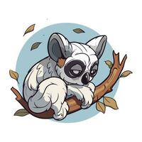 süß Koala Sitzung auf ein Baum Ast. Vektor Illustration.