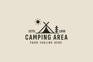 Jahrgang Stil Camping Logo Vektor Symbol Illustration