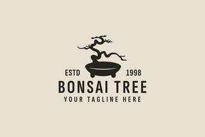 Jahrgang Stil Bonsai Logo Vektor Symbol Illustration