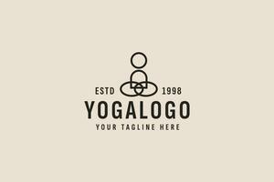 Jahrgang Stil Yoga Logo Vektor Symbol Illustration