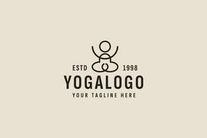 Jahrgang Stil Yoga Logo Vektor Symbol Illustration