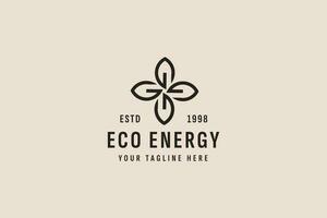 Jahrgang Stil Öko freundlich Energie Logo Vektor Symbol Illustration