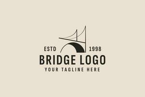 Jahrgang Stil Brücke Logo Vektor Symbol Illustration