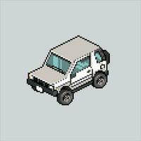 pixel konst illustration sUV bil. pixelated suv. sUV bil fordon pixelated för de pixel konst spel och ikon för hemsida och video spel. gammal skola retro. vektor