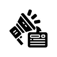 Marketing Glyphe Symbol. Vektor Symbol zum Ihre Webseite, Handy, Mobiltelefon, Präsentation, und Logo Design.