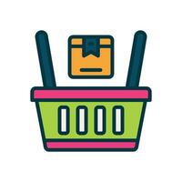 Einkaufen gefüllt Farbe Symbol. Vektor Symbol zum Ihre Webseite, Handy, Mobiltelefon, Präsentation, und Logo Design.