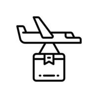 Flugzeug Lieferung Linie Symbol. Vektor Symbol zum Ihre Webseite, Handy, Mobiltelefon, Präsentation, und Logo Design.