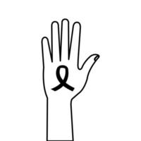 Hand Person Mensch mit Band-Linien-Stil-Symbol vektor