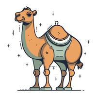 Kamel. Vektor Illustration von ein Kamel im eben Design Stil.