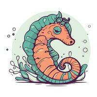 Hippocampus. Vektor Illustration von ein Meer Pferd auf ein Weiß Hintergrund.