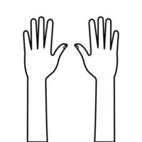 Hände Person menschliche Linienstil-Symbol vektor