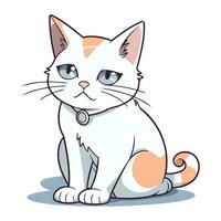 illustration av en katt Sammanträde på en vit bakgrund. vektor illustration