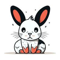 söt tecknad serie kanin. vektor illustration isolerat på en vit bakgrund.