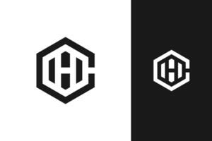 c h Brief Monogramm Logo Design vektor