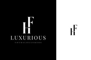 elegant einfach minimal Luxus serif Schriftart Alphabet Brief h f Monogramm Logo Design vektor